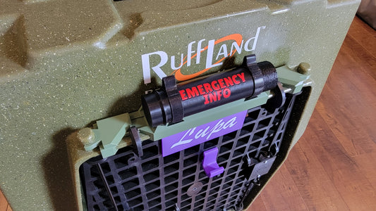 Ruffland kennel emergency contact info tube