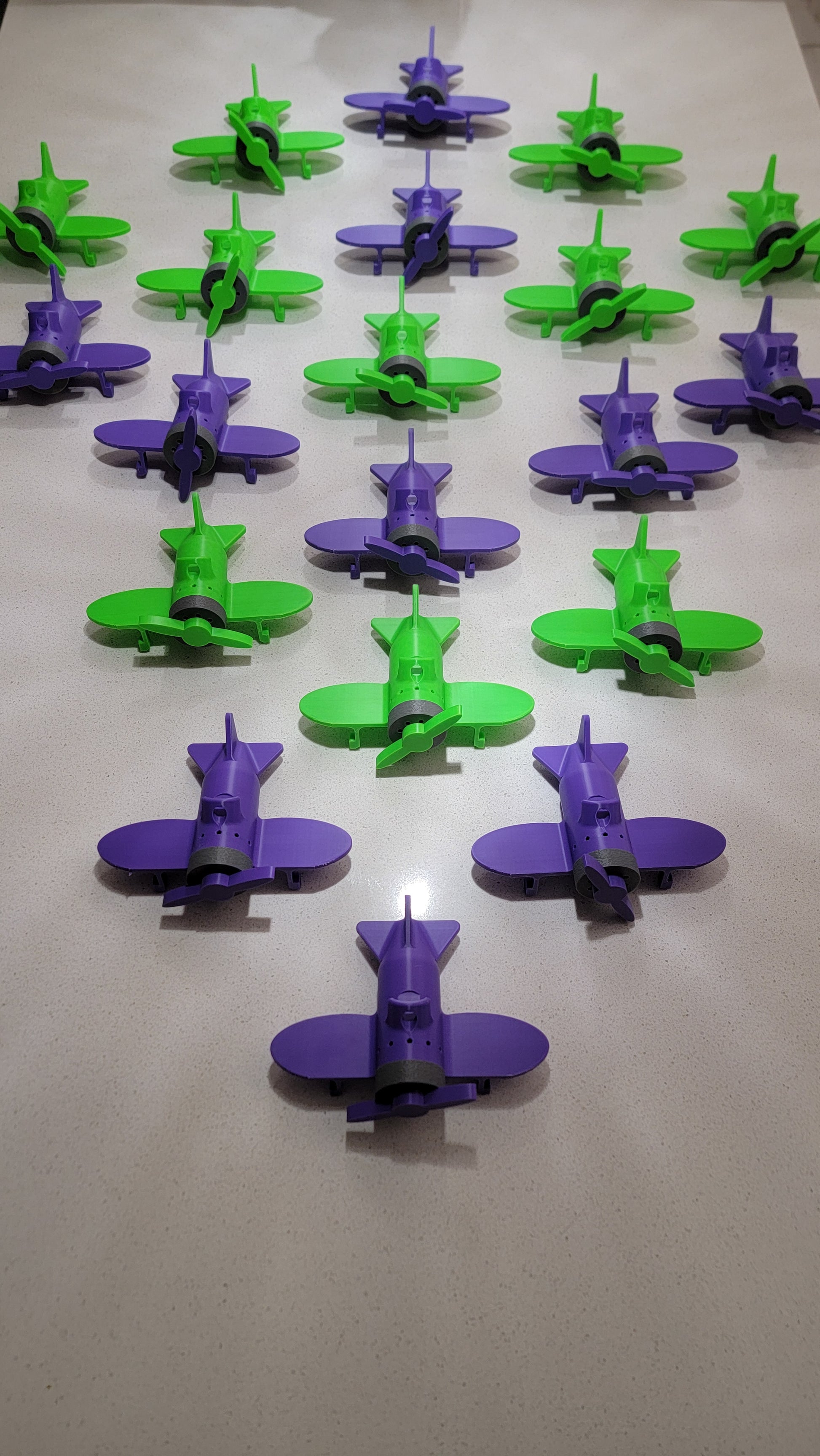 Set of airplane scent containers in the shape of airplanes used in scent detection training and competition