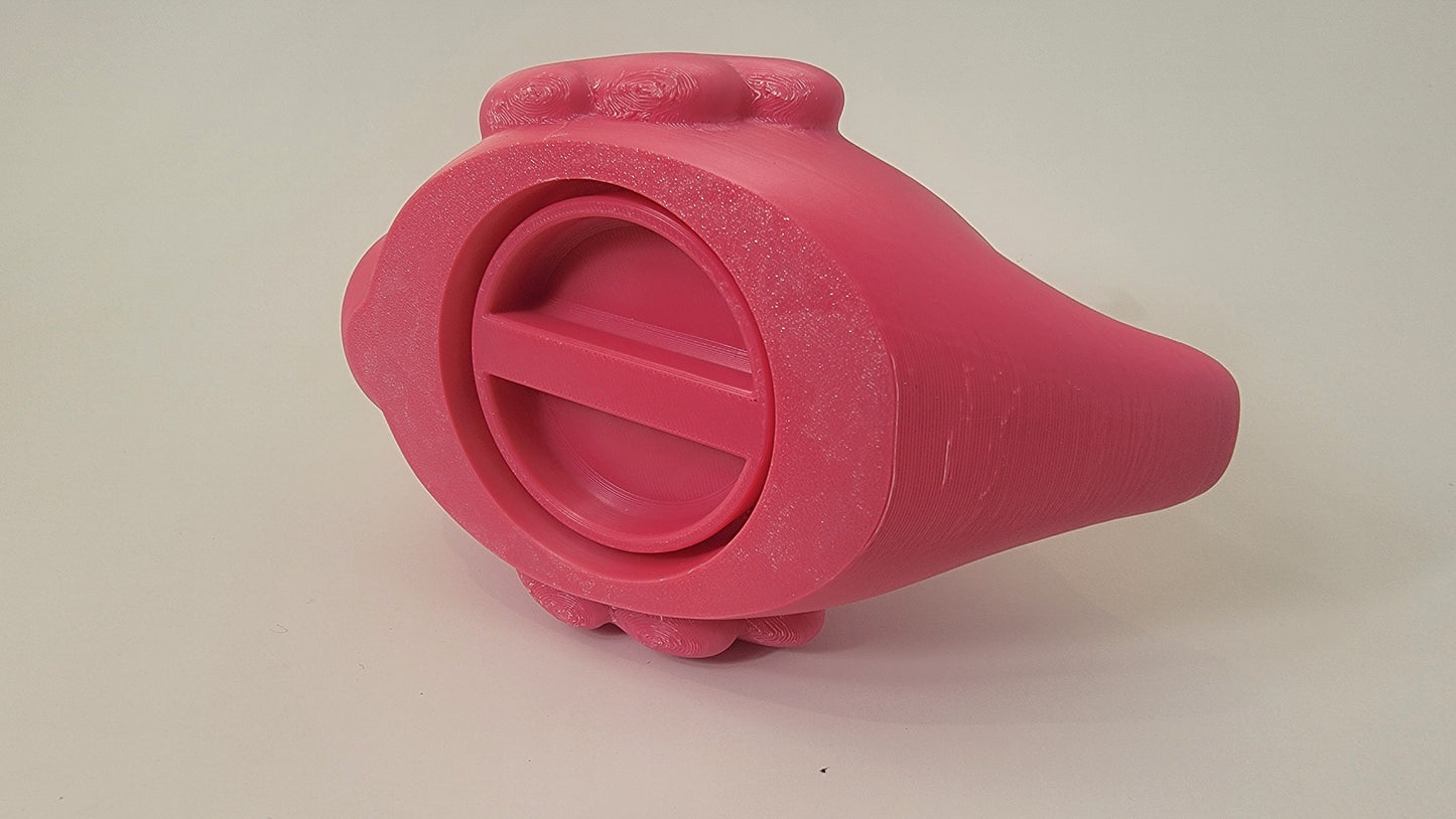 Bottom of Cute flamingo scent container used in K9 scent work training and competition