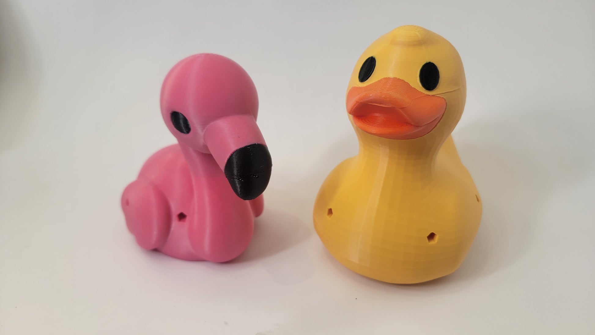 Flamingo and duck hides displayed together for K9 nose work training and competition 