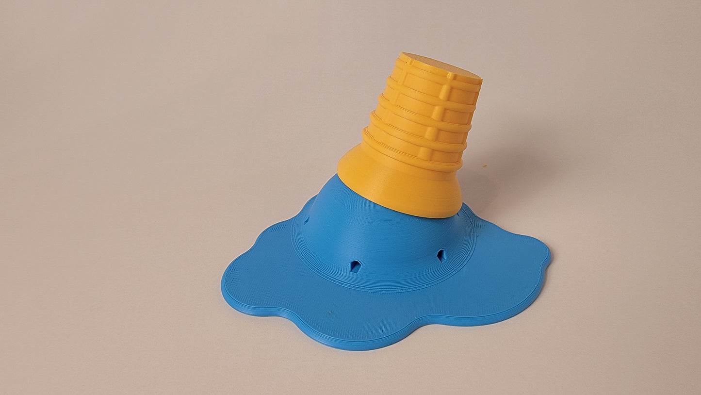 Ice cream cone scent hide size comparison, nose work training container