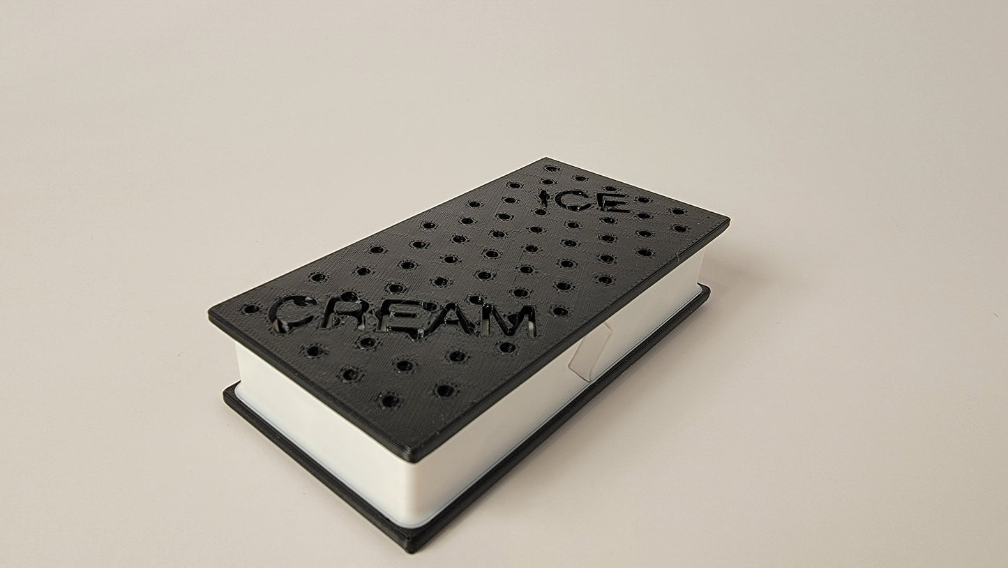 Ice cream sandwich hide — handcrafted scent container for detection training