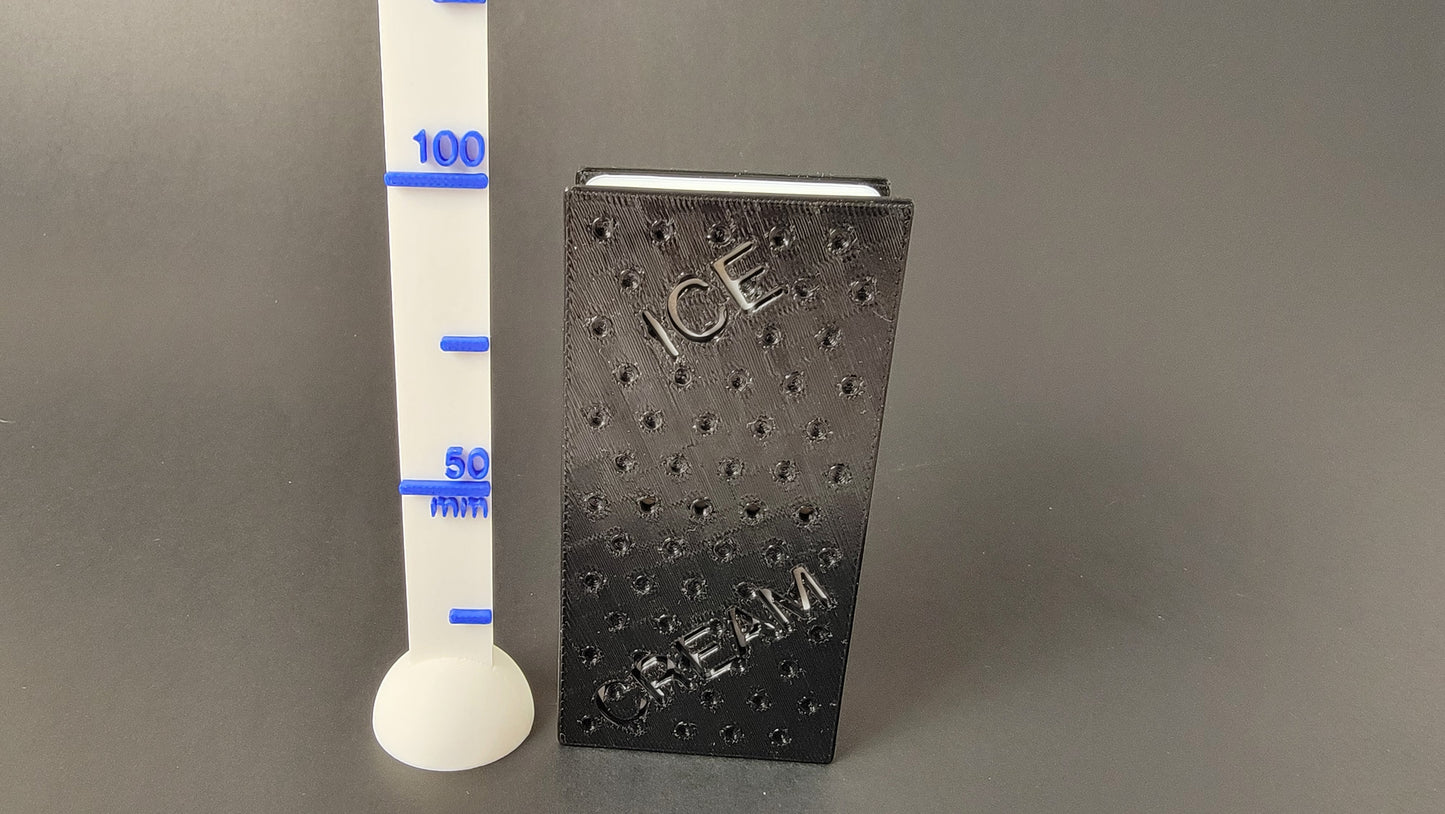 Ice cream sandwich nose work hide, side view showing scent container detail
