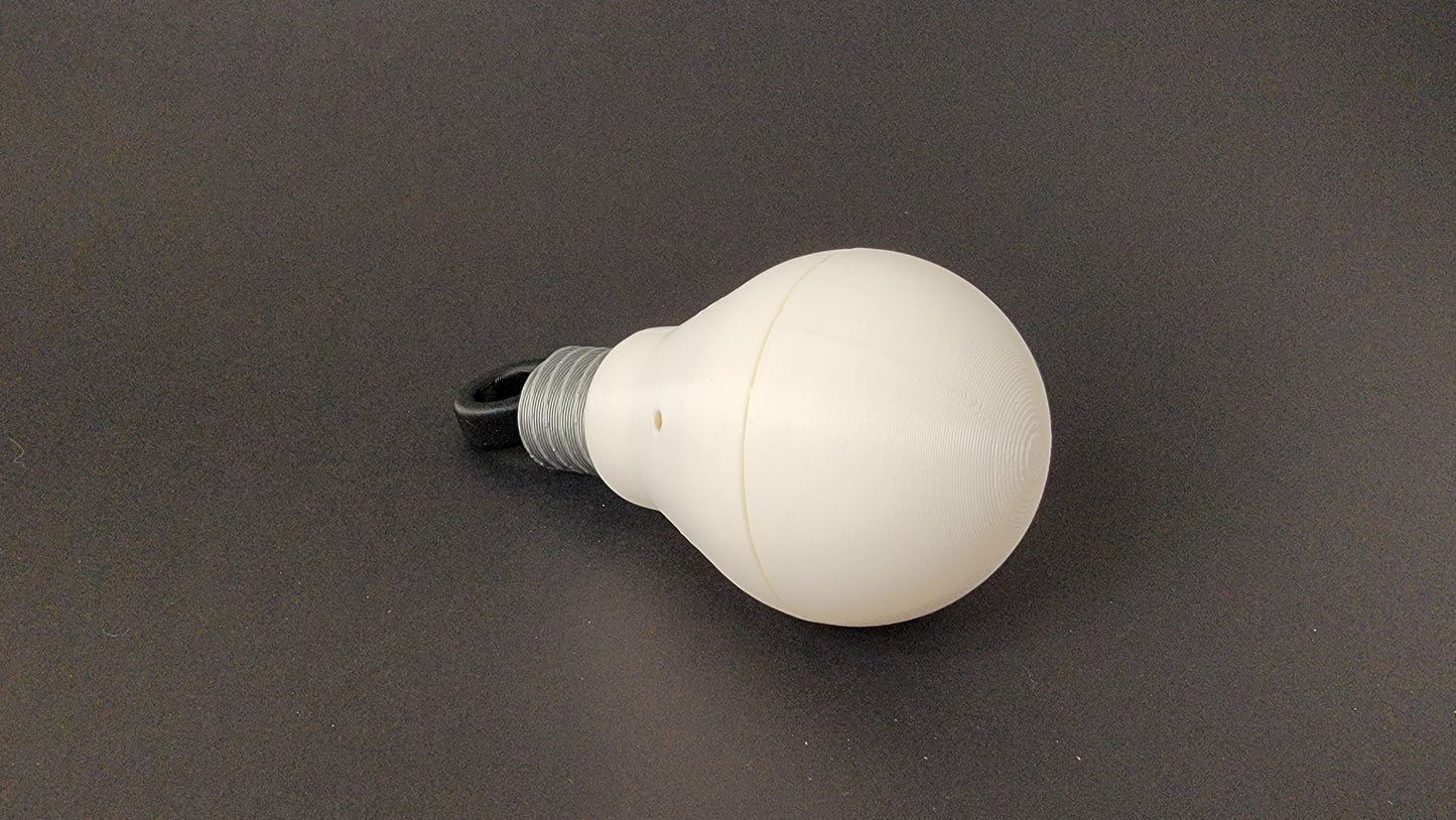 Light bulb hide for ground search nose work training, K9 detection container