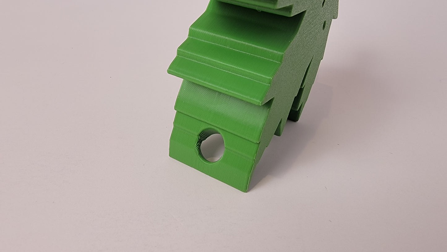 Maple leaf hide showing hole for hanging during aerial searches