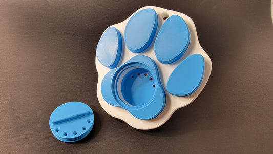 Paw print scent work hide made from ABS plastic