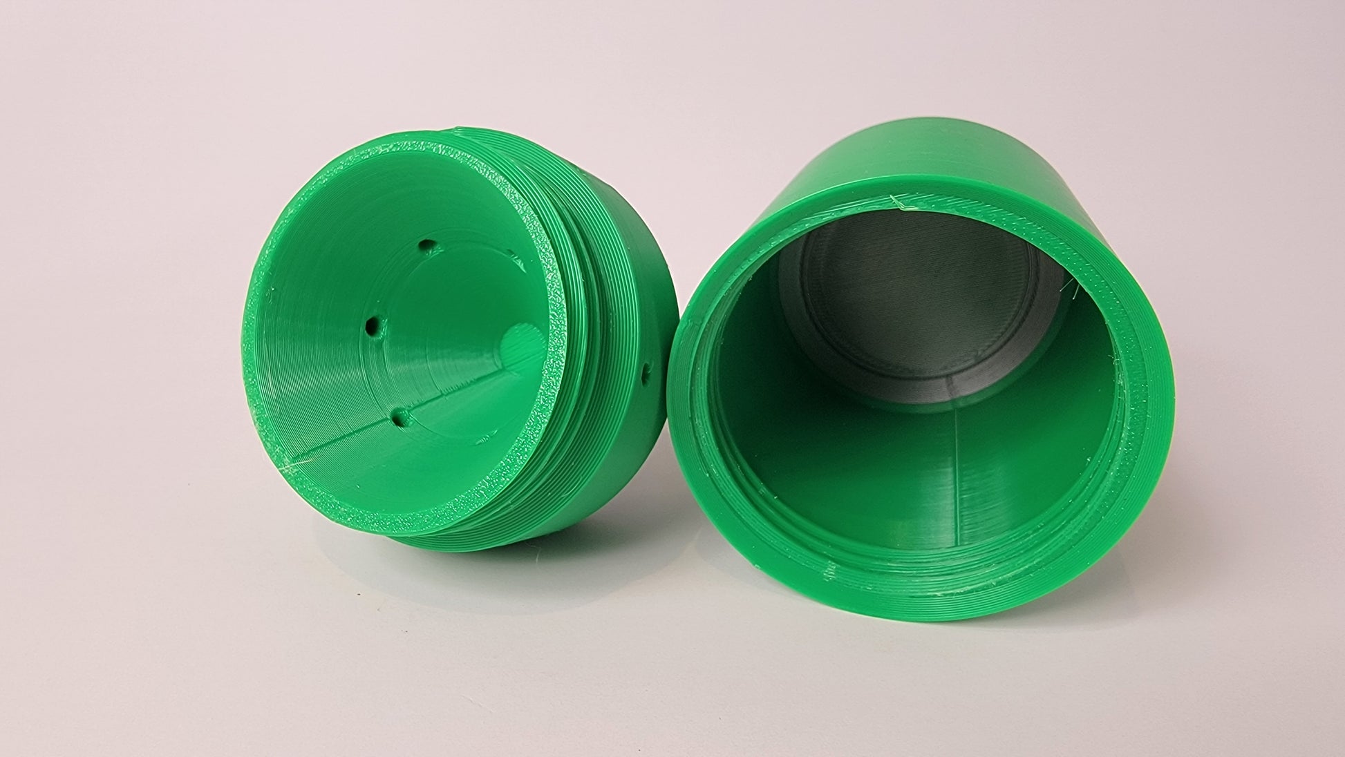 Inside of full size pop can scent container showing vent detail for nose work odour placement