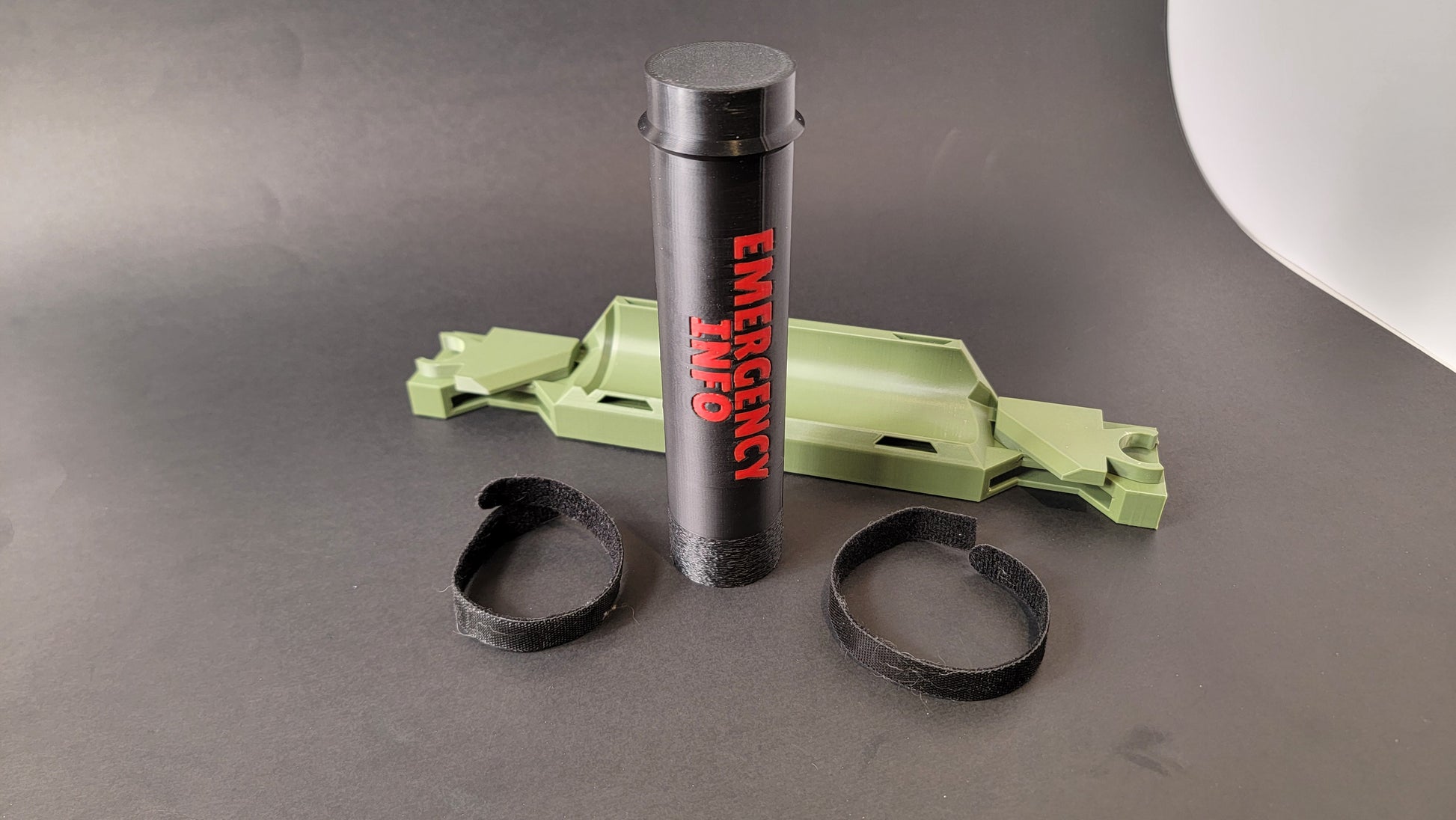 Disassembled Ruffland Kennel emergency contact holder